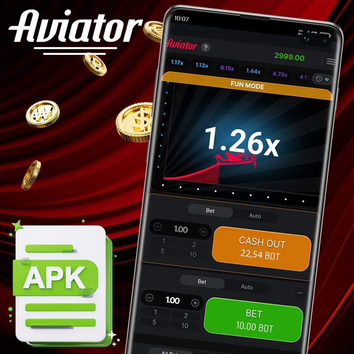 Install android apk for Aviator